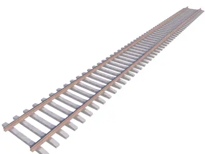 Railway Rails Low-poly 3D model