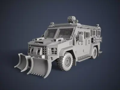 Armored Tactical Truck Type-1 HighPoly 3D model