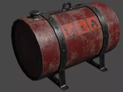 100 Liter Gas Tank Red Low-poly 3D model