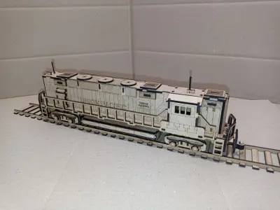Wooden Locomotive Puzzle Laser Cut DIY Model 3D print model