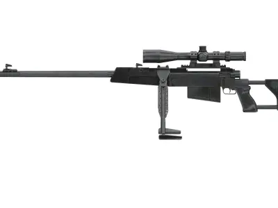 Zastava M93 Black Arrow Anti-materiel Rifle Low Poly Low-poly 3D model