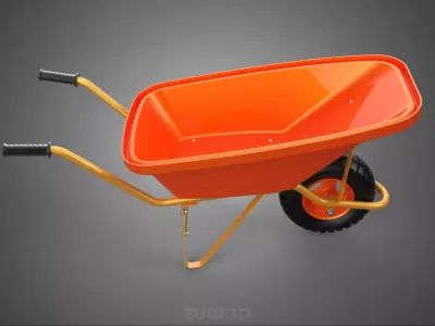 STANDARD WHEELBARROW CART WHEEL BARROW WORKER LABOR BUILDER HAUL 3D model