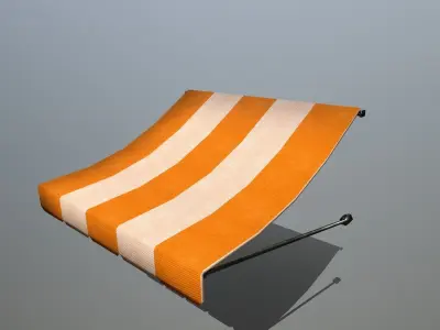 awning orange and striped lamp shade Low-poly 3D model