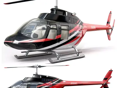helicopter bell206 3D model