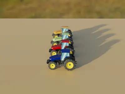 Tractor Collection Game Asset Low-poly 3D model