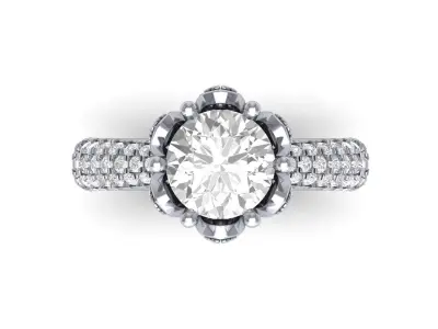 Engagement-ring 3D print model 3