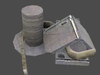 Metal junk parts Low-poly 3D model