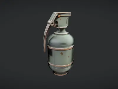 green military hand grenade 3D model purchase