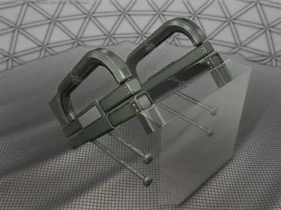 Sci-Fi Stairs - 1 - Green Version Low-poly 3D model
