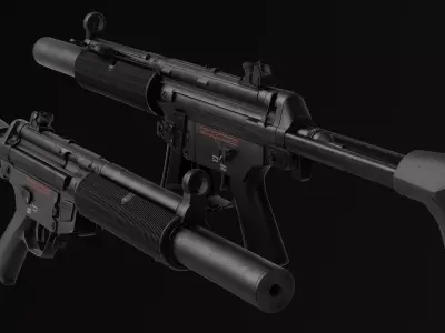 MP5sd6 SMG Low-poly 3D model
