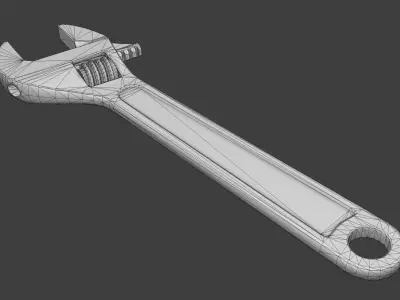 Adjustable Wrench Low-poly 3D model get
