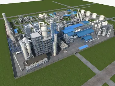 Chemical Plant 2 3D model purchase