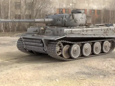 Tiger I Tank 3D Model  WWII German Heavy Tank 3D model