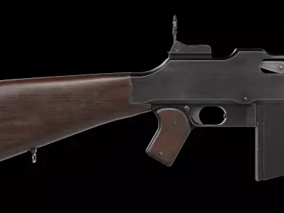 Colt Monitor R80 automatic rifle Low-poly 3D model
