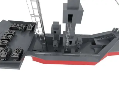 Battle Destroyer ship  Free 3D print model