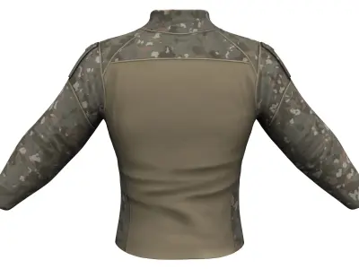 Men Military Outdoor Fitness Camo T-Shirt Low-poly 3D model