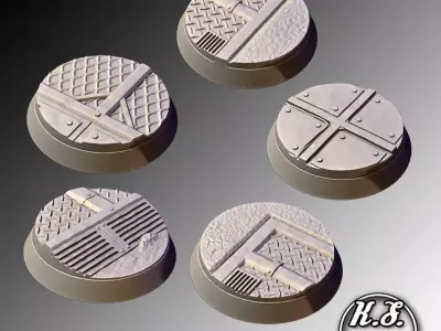 Industrial Bases - 40mm Set II 3D print model