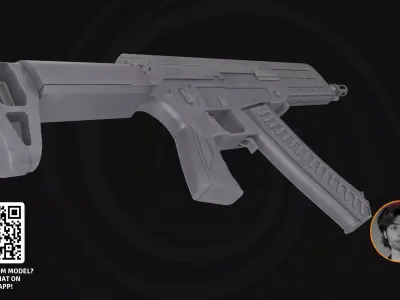 Compact Tactical Rifle 3D Model 3D model