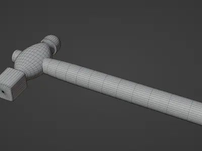 Small Ball Peen Hammer Low-poly 3D model
