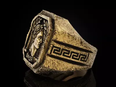 Julius Caesar Ruinism Signet Ring 3D print model