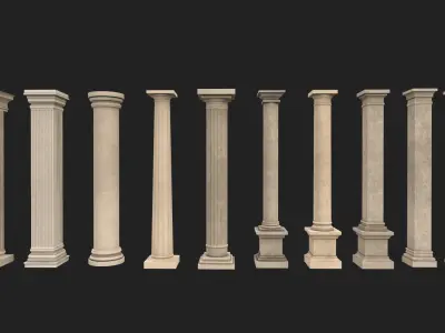 Ancient columns pack 1 Low-poly 3D model
