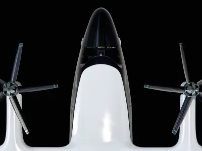  Zuri eVTOL Flying Taxi White PBR 