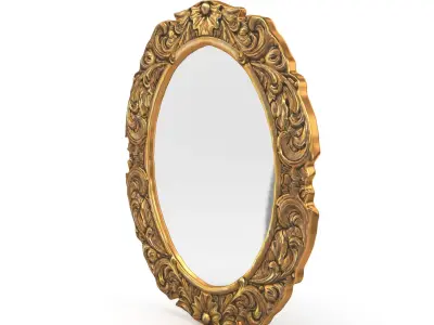 Antique Frame Mirror 3 Low-poly 3D model