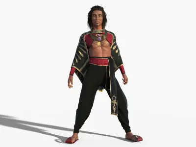 Egyptian Prince - Pharaoh King Rigged Low-poly 3D model