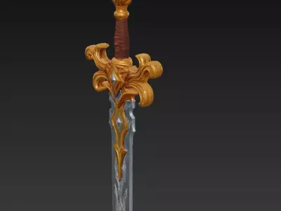 Luminara Dawnshard - Celestial Royal Relic Sword Low-poly 3D model