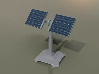 SCI-FI SOLAR PANEL pole LOW POLY Low-poly 3D model