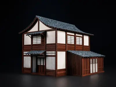 JAPAN TRADITIONAL BUILDING 003 Low-poly 3D model
