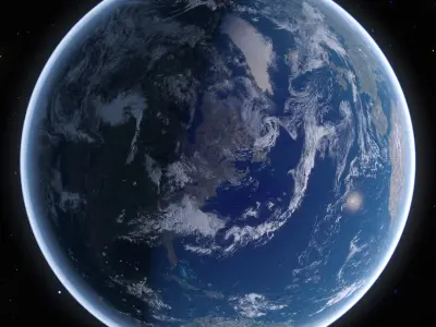 Planet Earth 2048k 512k 32k 3D model