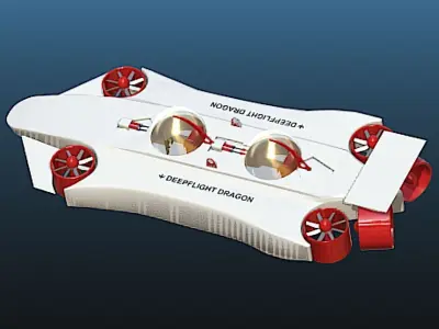 DeepFlight Dragon Personal Submarine - High Poly 3D model