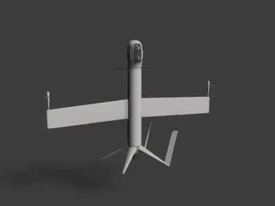 Flexrotor Hovers Drone Low-poly 3D model