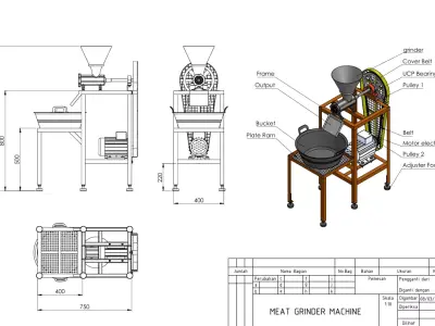 Meat Grinder machine 3D model