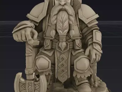 Dwarf King Figurine 3D Model  3D model
