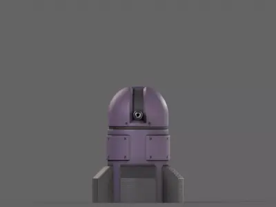 PBR Turret Gun 06 Purple Low-poly 3D model