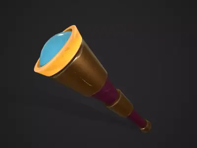 Stylized Spyglass Low-poly 3D model