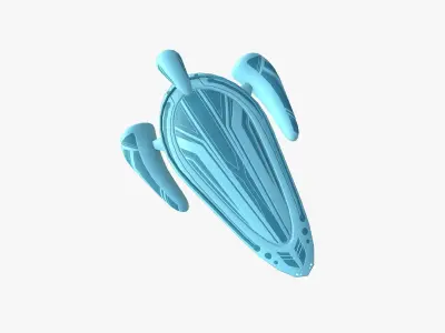 Alien Spaceship UFO H12 Cartoon - Sci Fi Spacecraft Design Low-poly 3D model