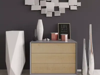 Commode with decor Maisons du Monde 3D model