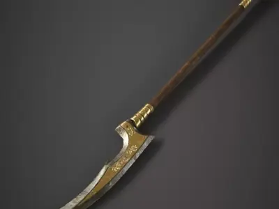 Gold Spear Low-poly 3D model