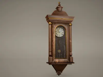 Wall Clock Low poly Game Ready  Low-poly 3D model