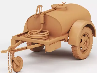 G 527 Water Tank Trailer 250 gal 3D print model