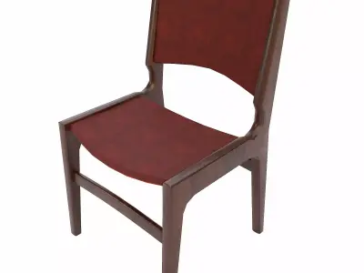 Wooden teak chair 3d model Low-poly 3D model