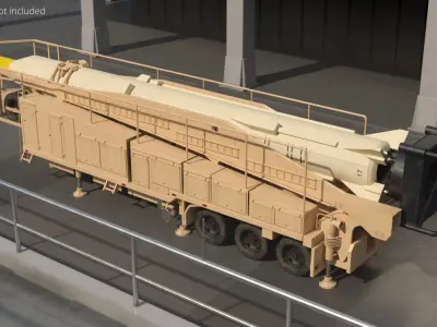  Sejjil Ballistic Missile on Launch Pad 