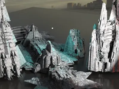 Sci Fi Research base Tower 2 Kit bash  3D model