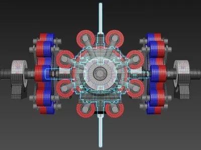 6D Suspended Inverted Magnetic Coupling - Concept 3D model