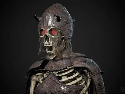 Skeleton Guard Low-poly 3D model
