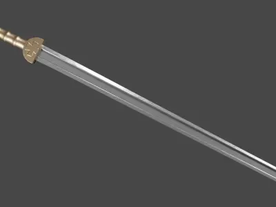 Langsax sword with Gladius handle Low-poly 3D model