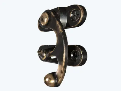 Metal  latch for drawers and boxes Low-poly 3D model